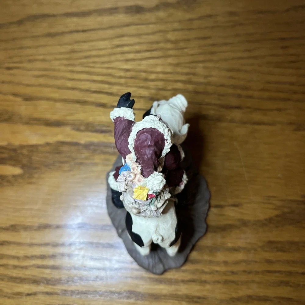 Vintage 90s Santa Clause Riding Pig Resin Christmas Figure Kitschy Funky Farm